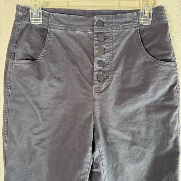 Aritzia Babaton The Group Cigarette Pants Navy Button Fly Closure Size 8 - Picture 6 of 10